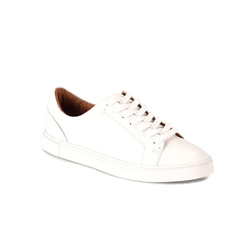 Frye Ivy Low Lace Sneakers for Women Crafted from Soft, Vintage Italian Leather with Removable Molded Footbed, Leather Lining, and Contrast White Rubber Outsoles, White - 9.5M - Image 1